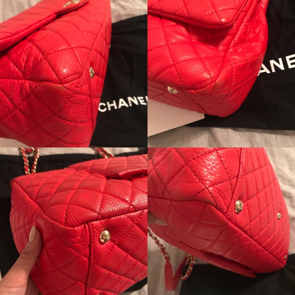 SOLD Chanel XXL Red Airline Flap Tote RARE - Picture 5 of 8